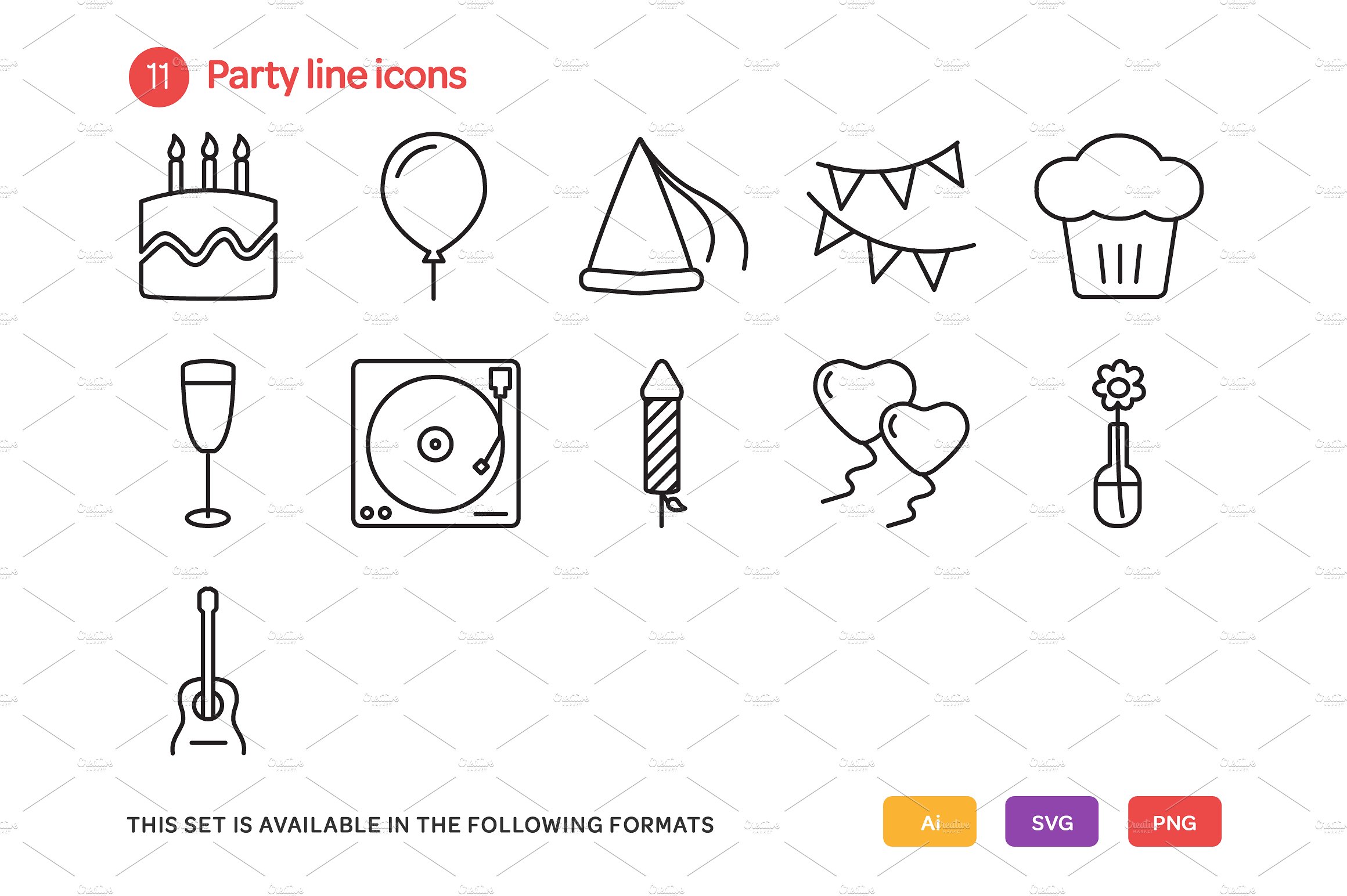 Party Line Icons Set