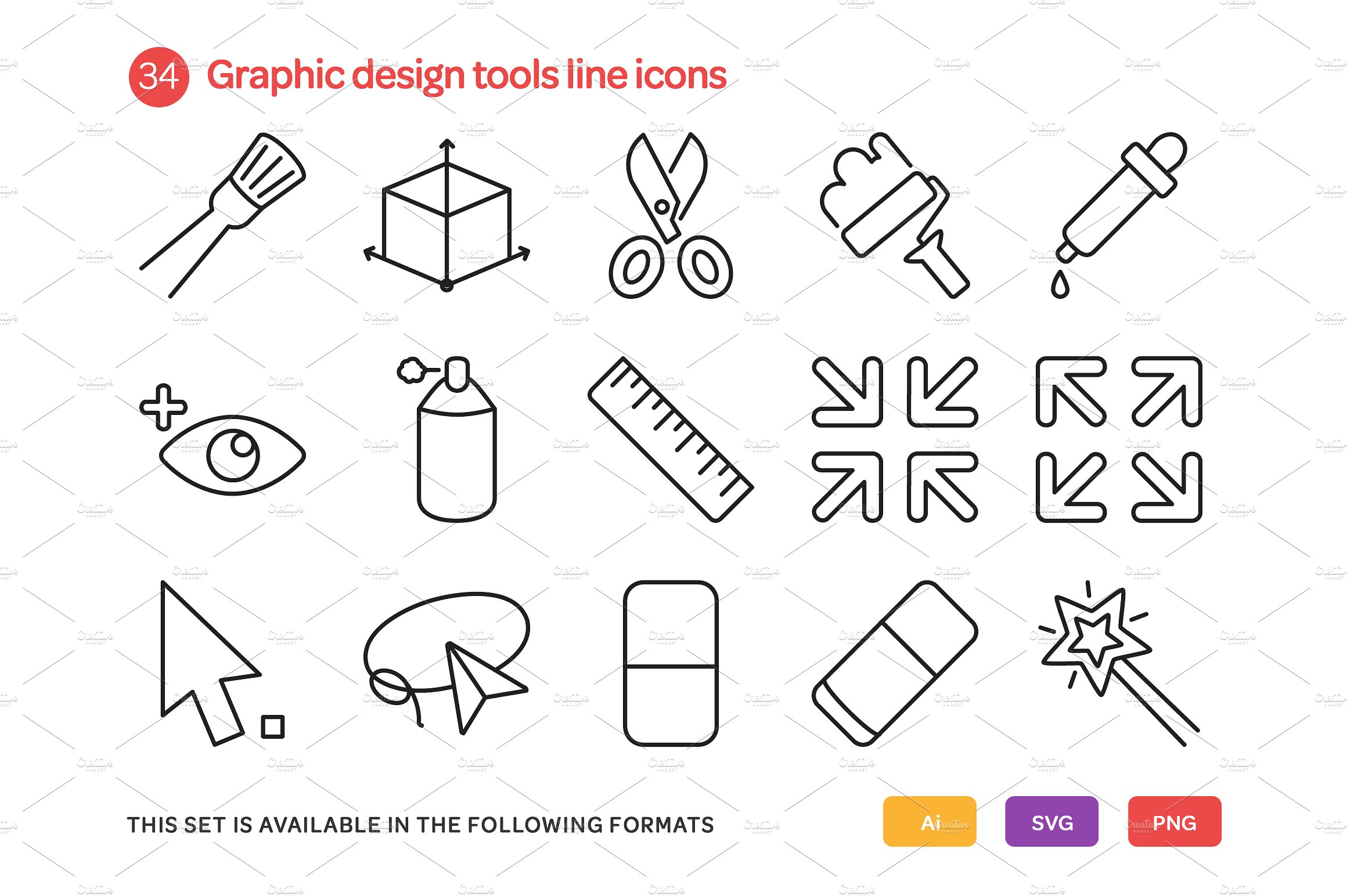 Graphic Design Tools Line Icon