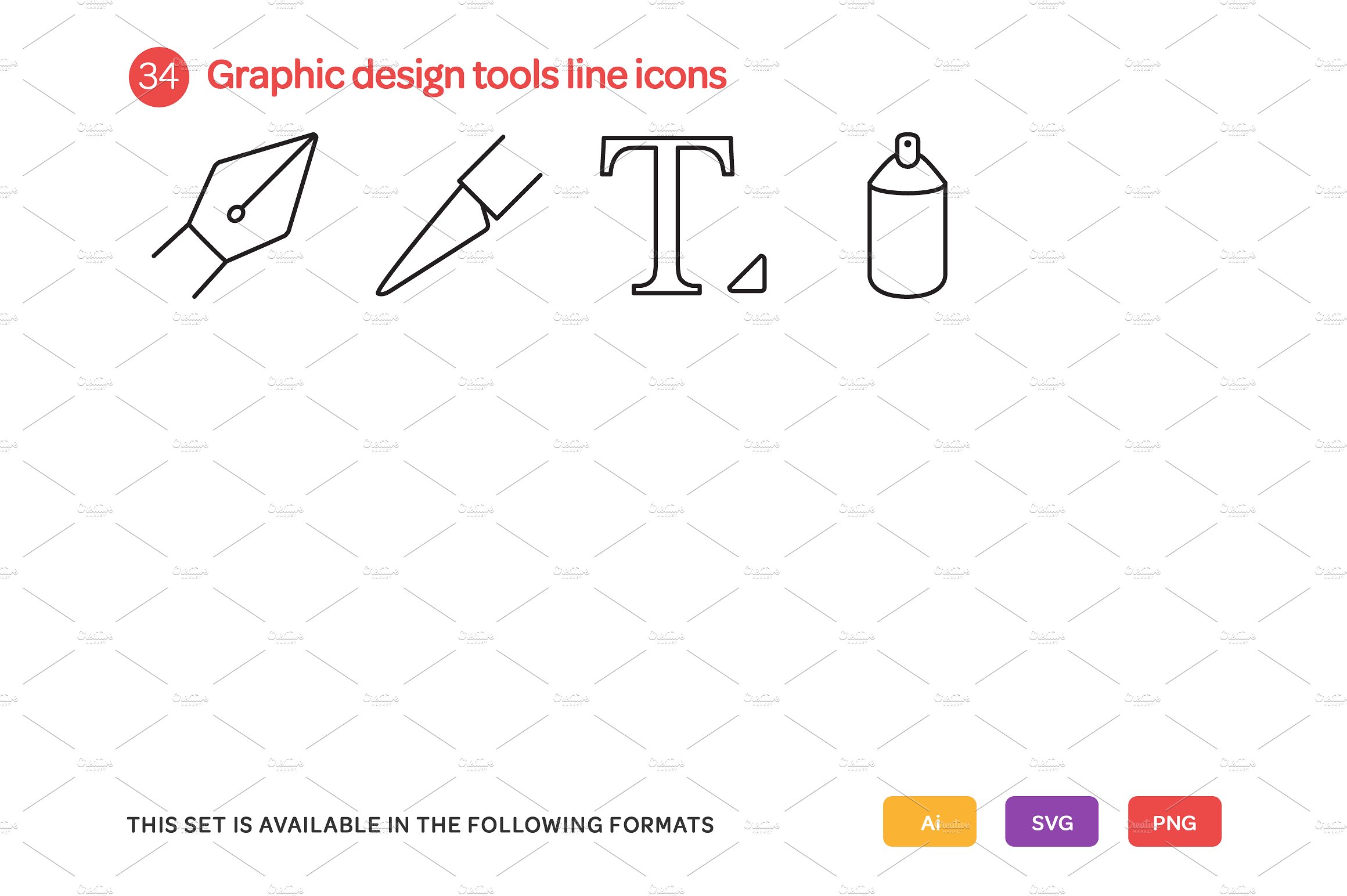 Graphic Design Tools Line Icon