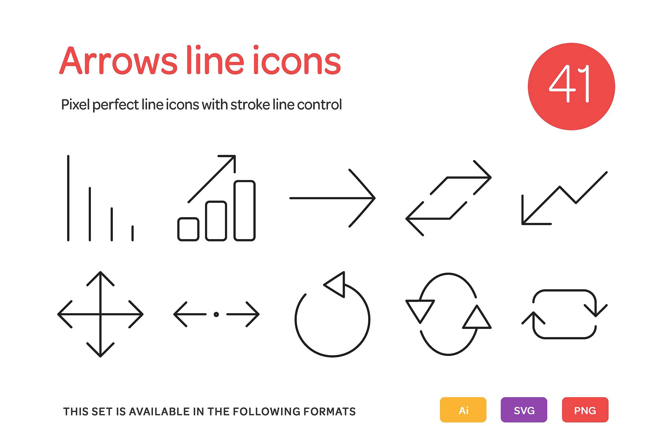 Arrows Line Icons Set