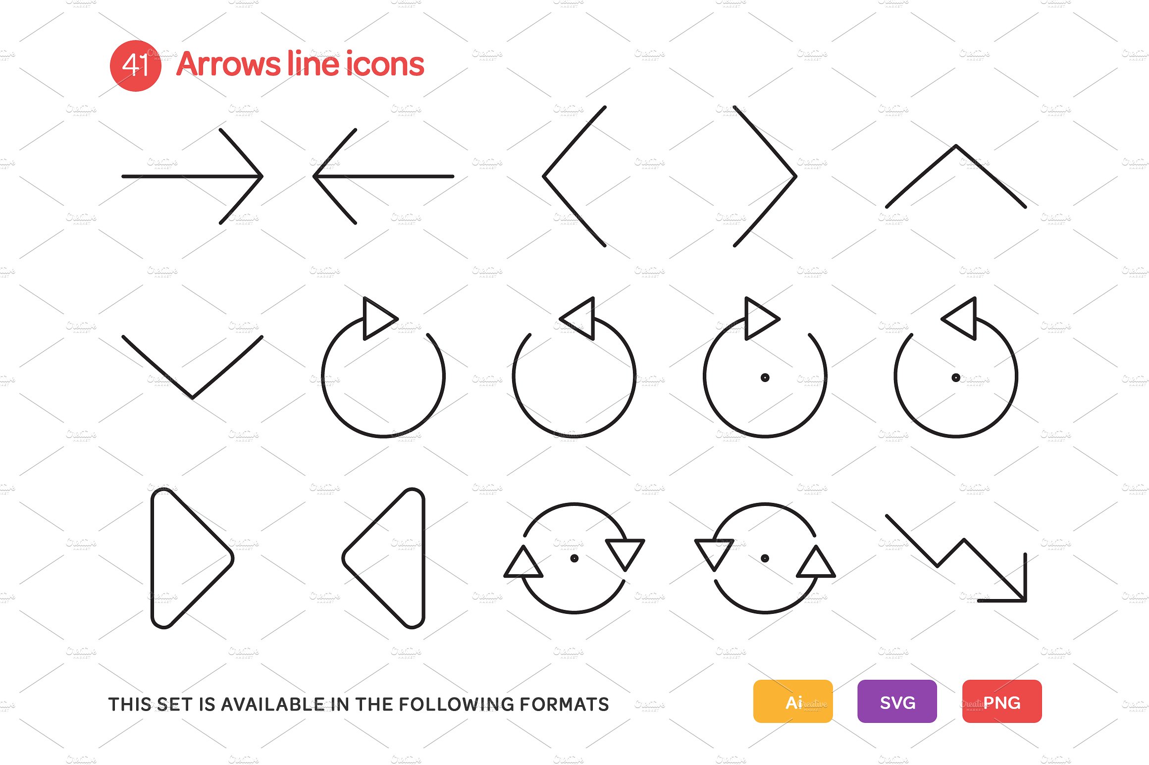 Arrows Line Icons Set