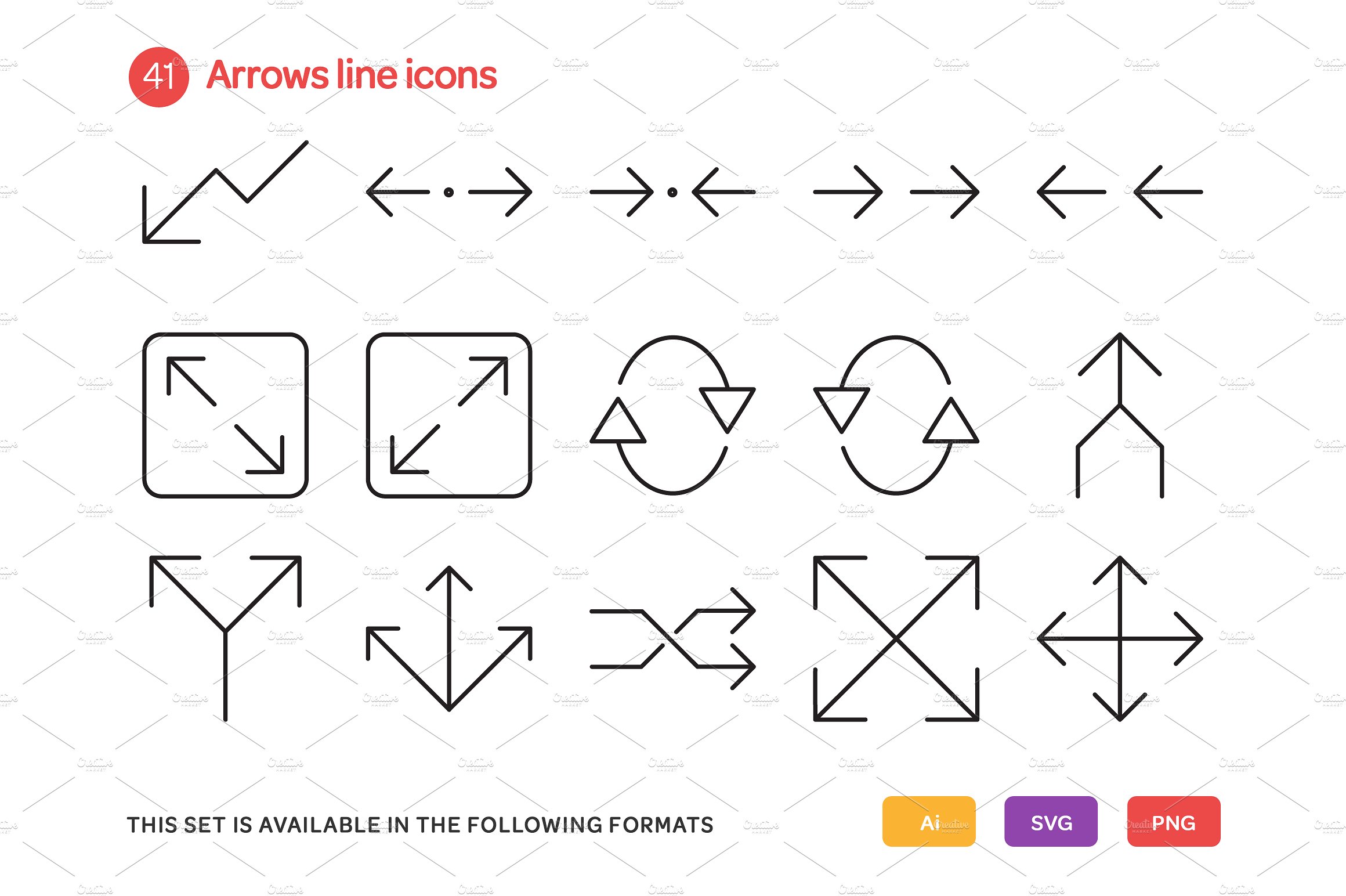 Arrows Line Icons Set