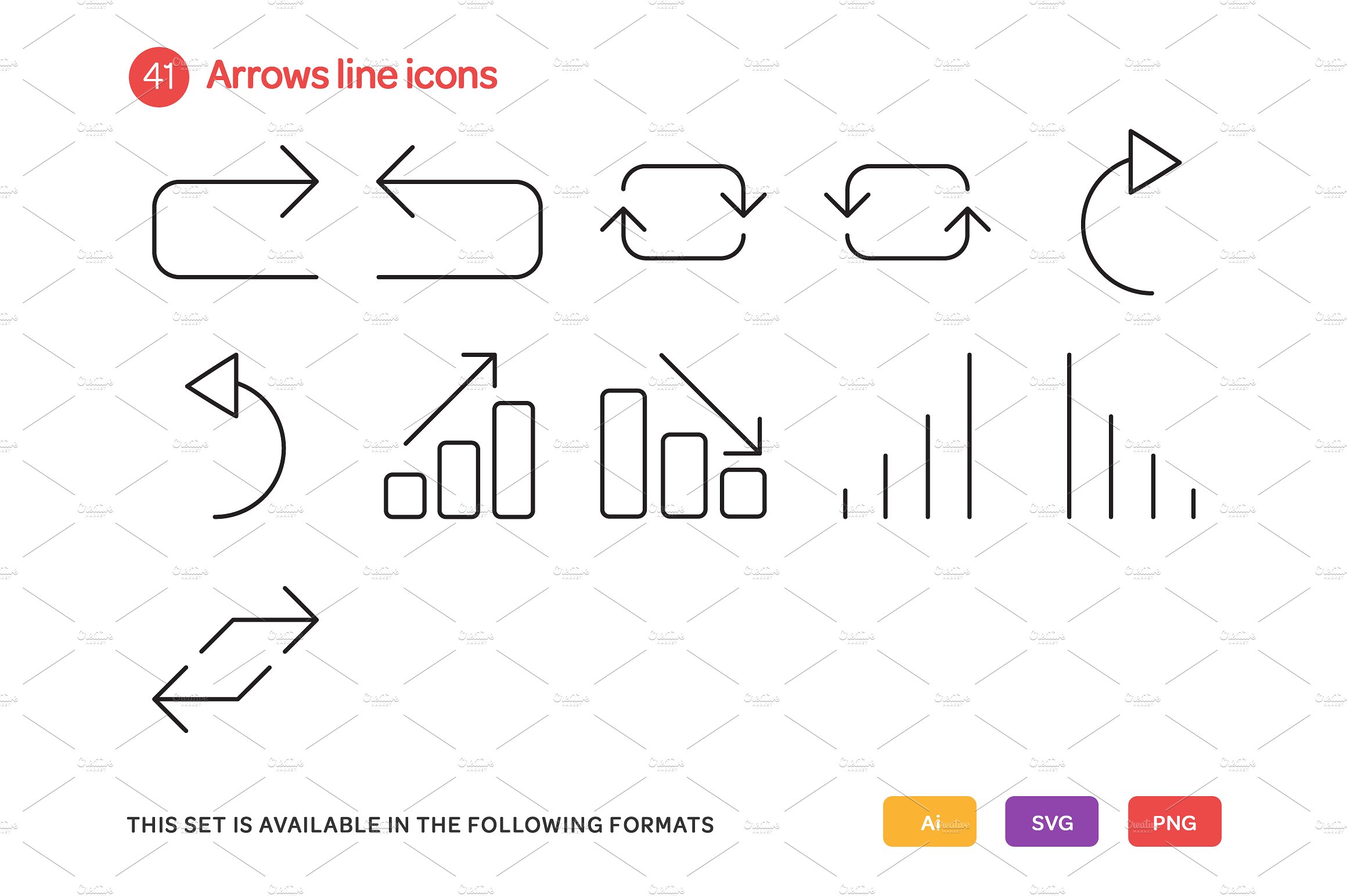 Arrows Line Icons Set