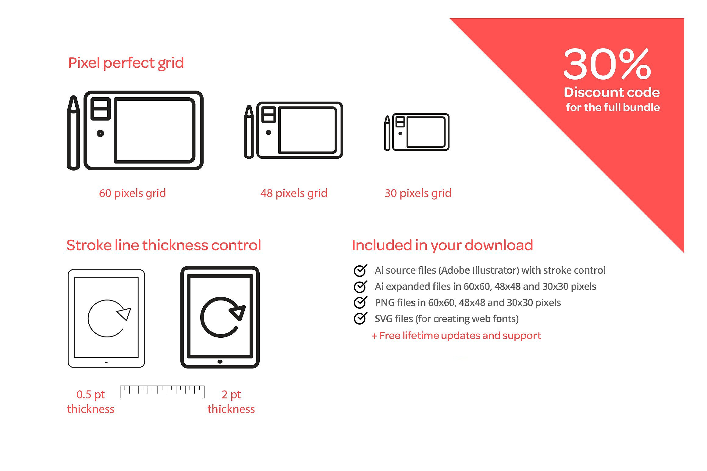 Alert Line Icons Set