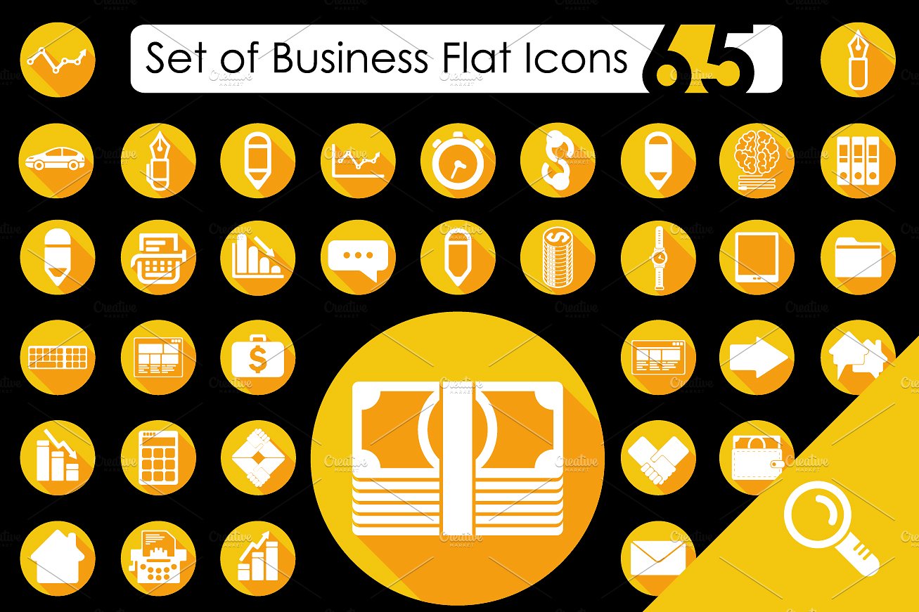 65 BUSINESS flat icons