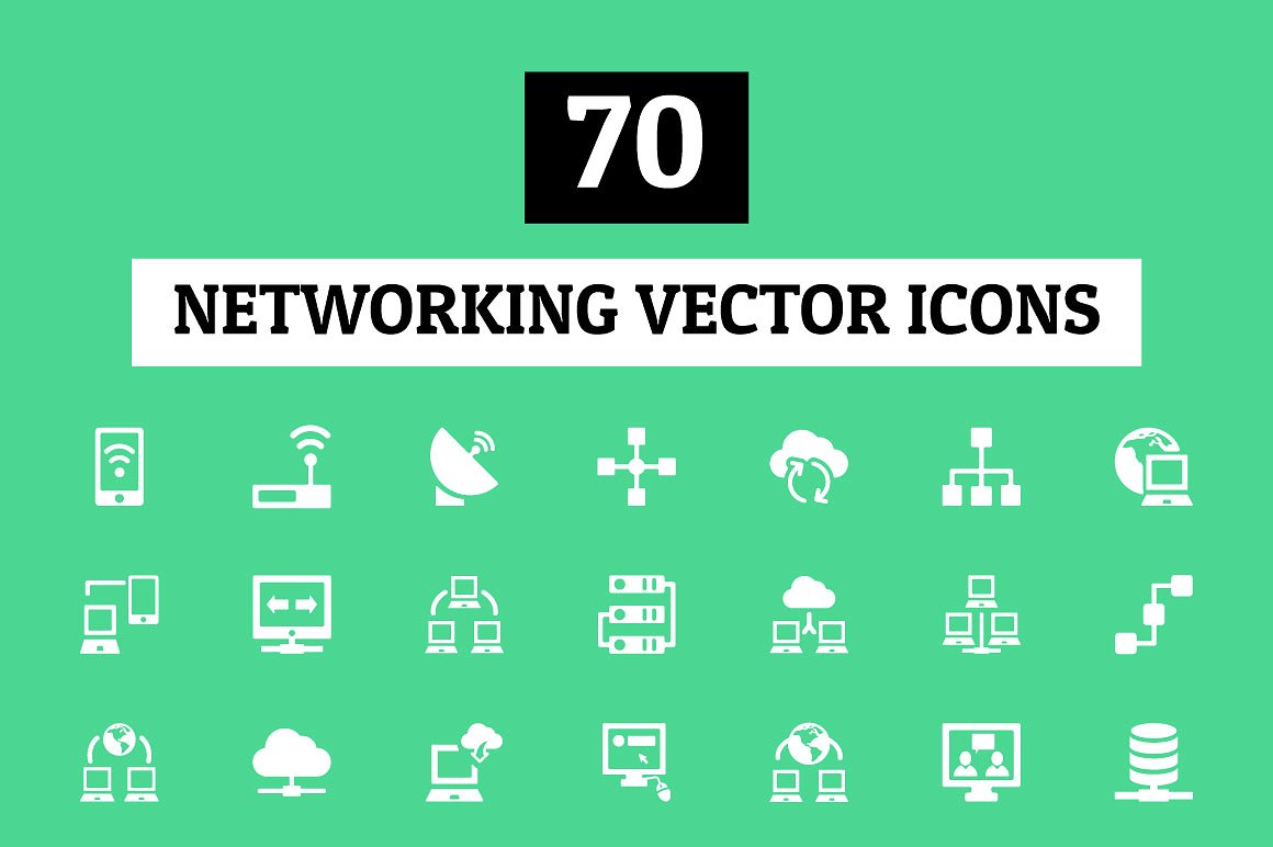 70 Networking Vector Icons