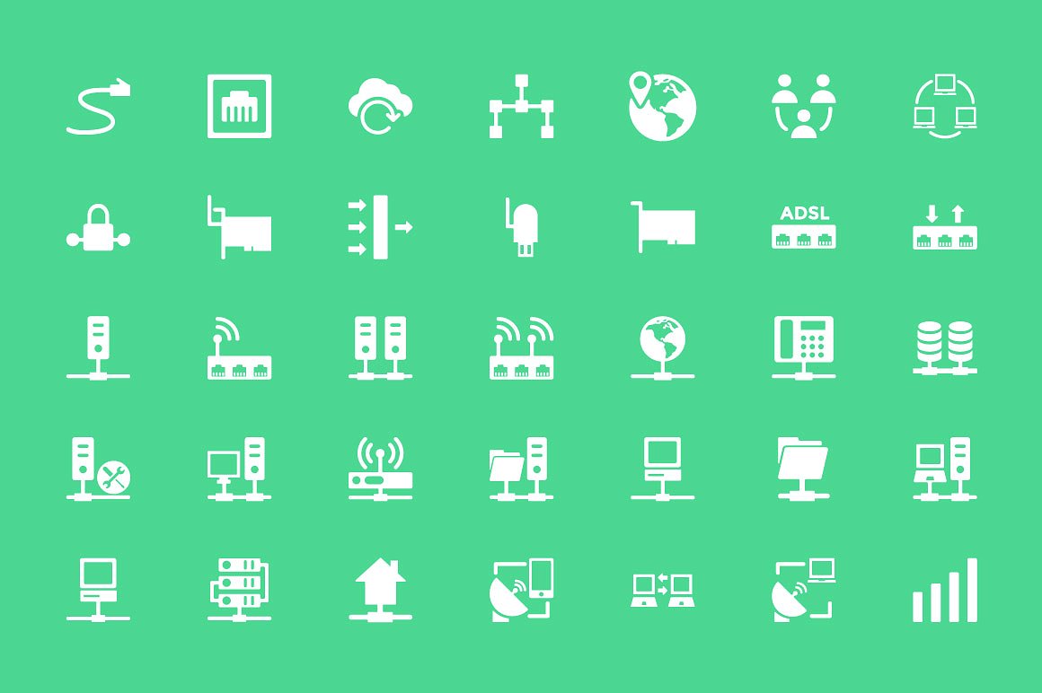 70 Networking Vector Icons