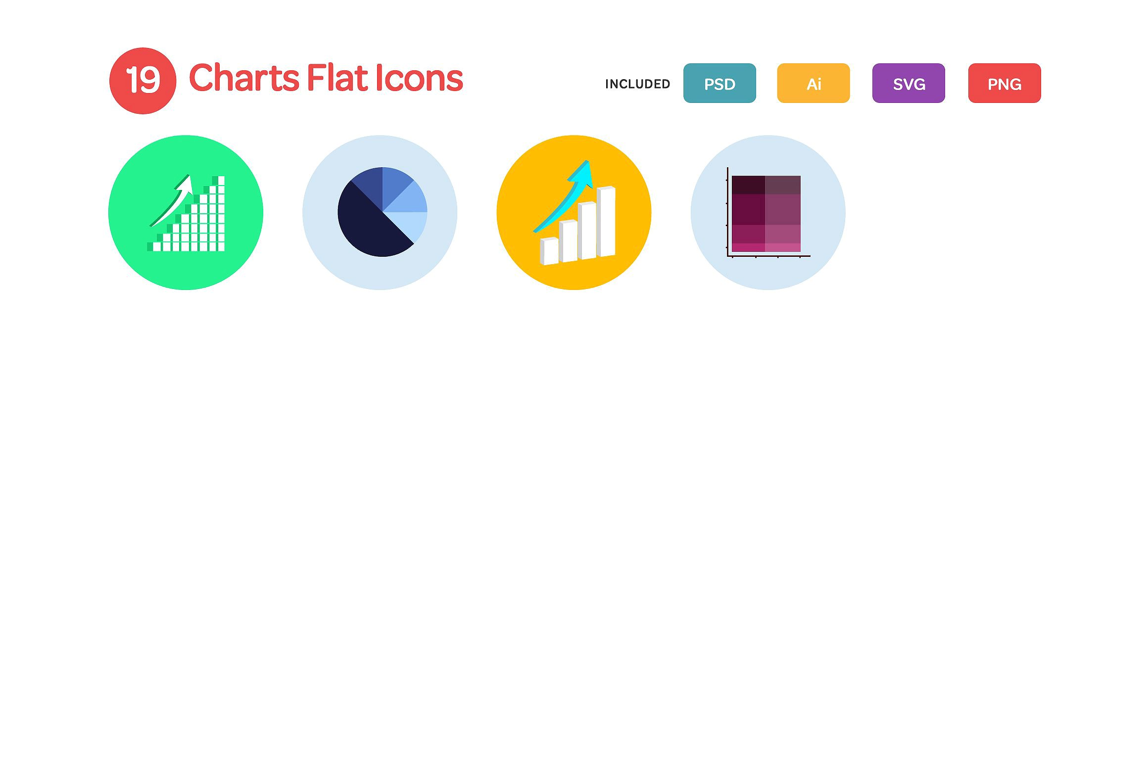 Charts Flat Icons Set