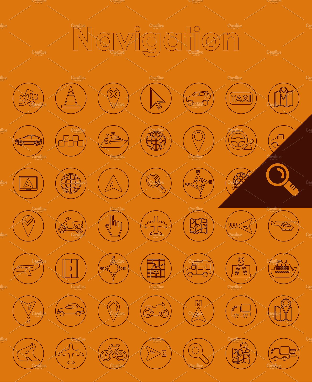 49 NAVIGATION simple icons