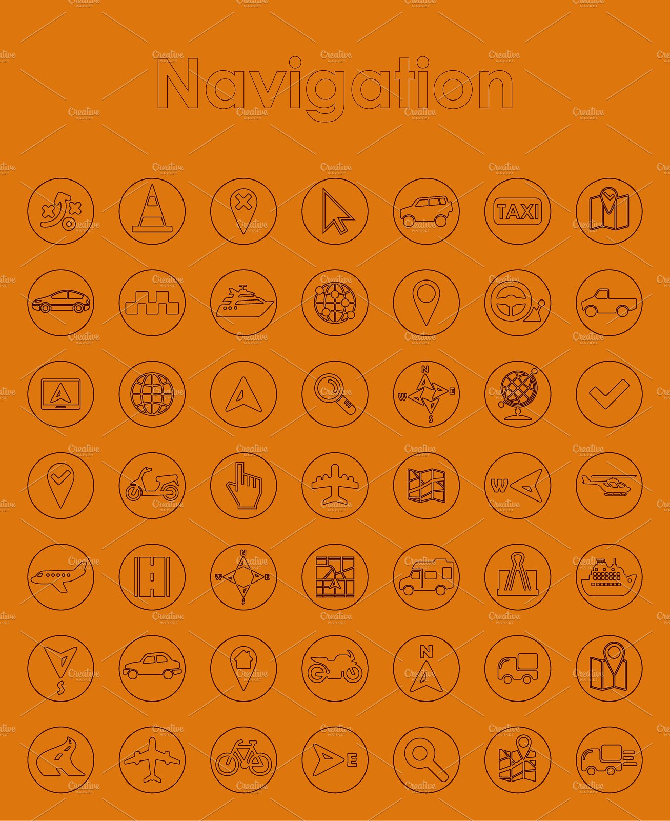 49 NAVIGATION simple icons