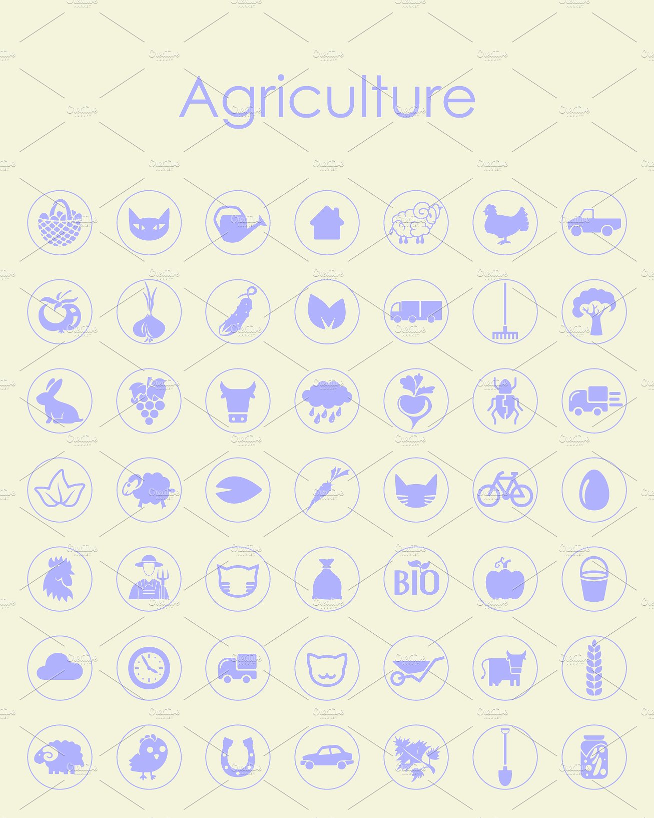 49 Agriculture simple icons