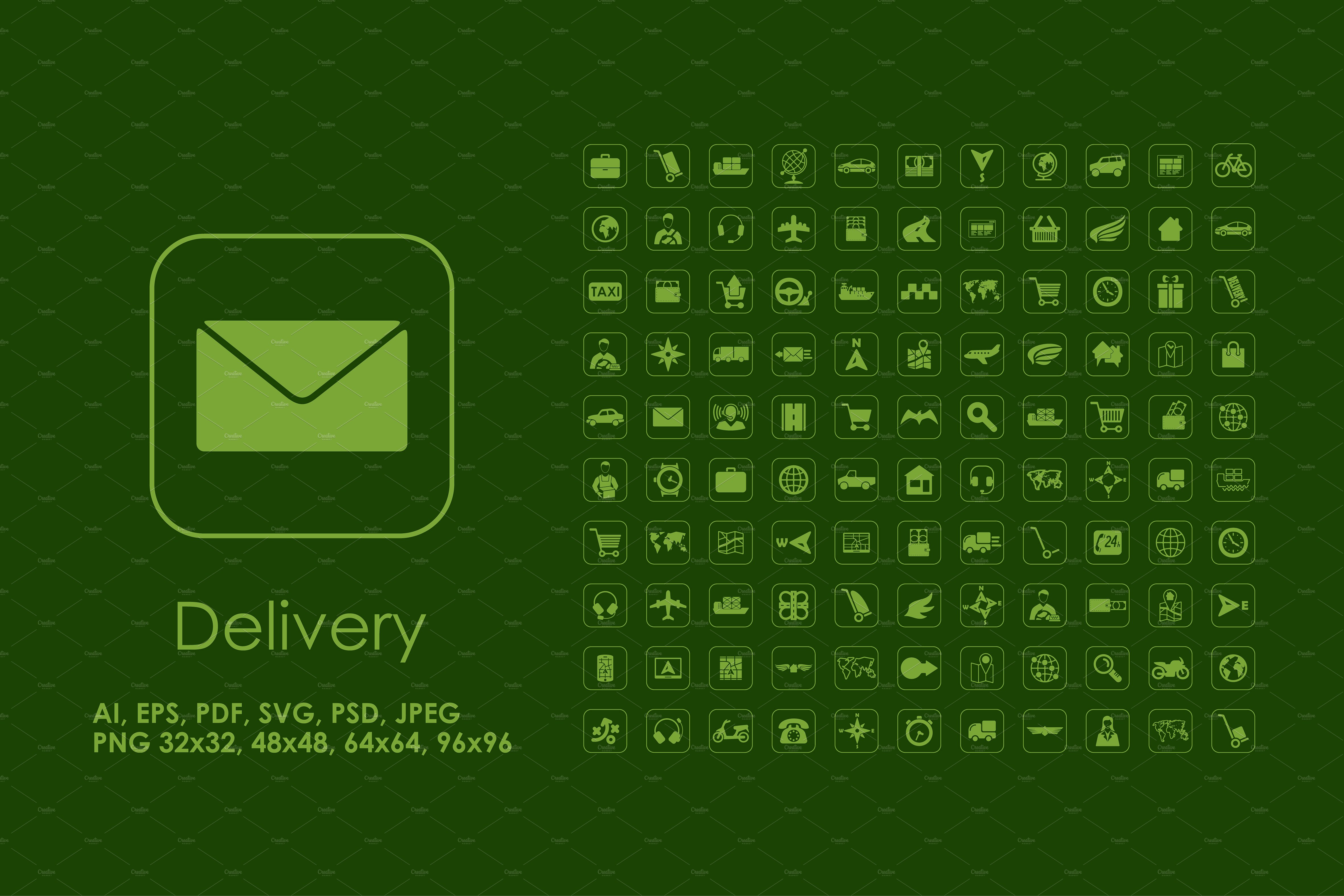 110 Delivery simple icons