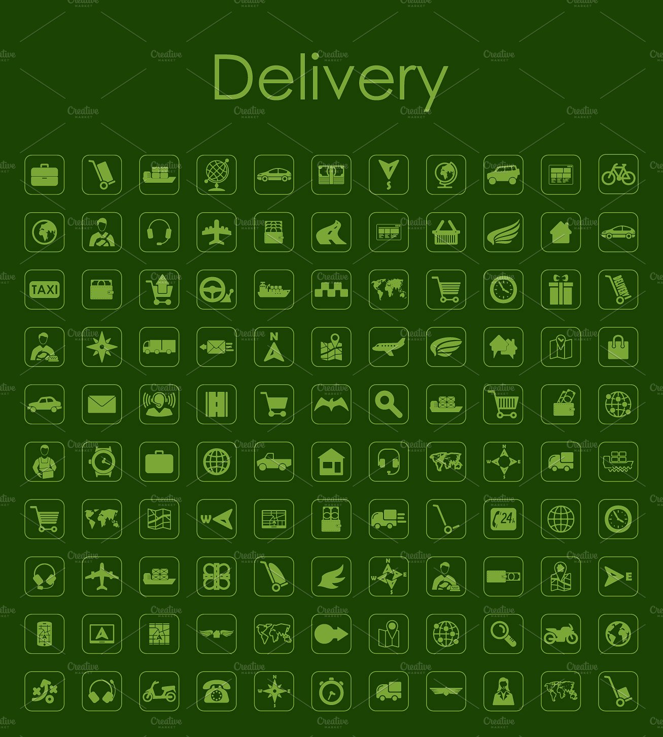 110 Delivery simple icons