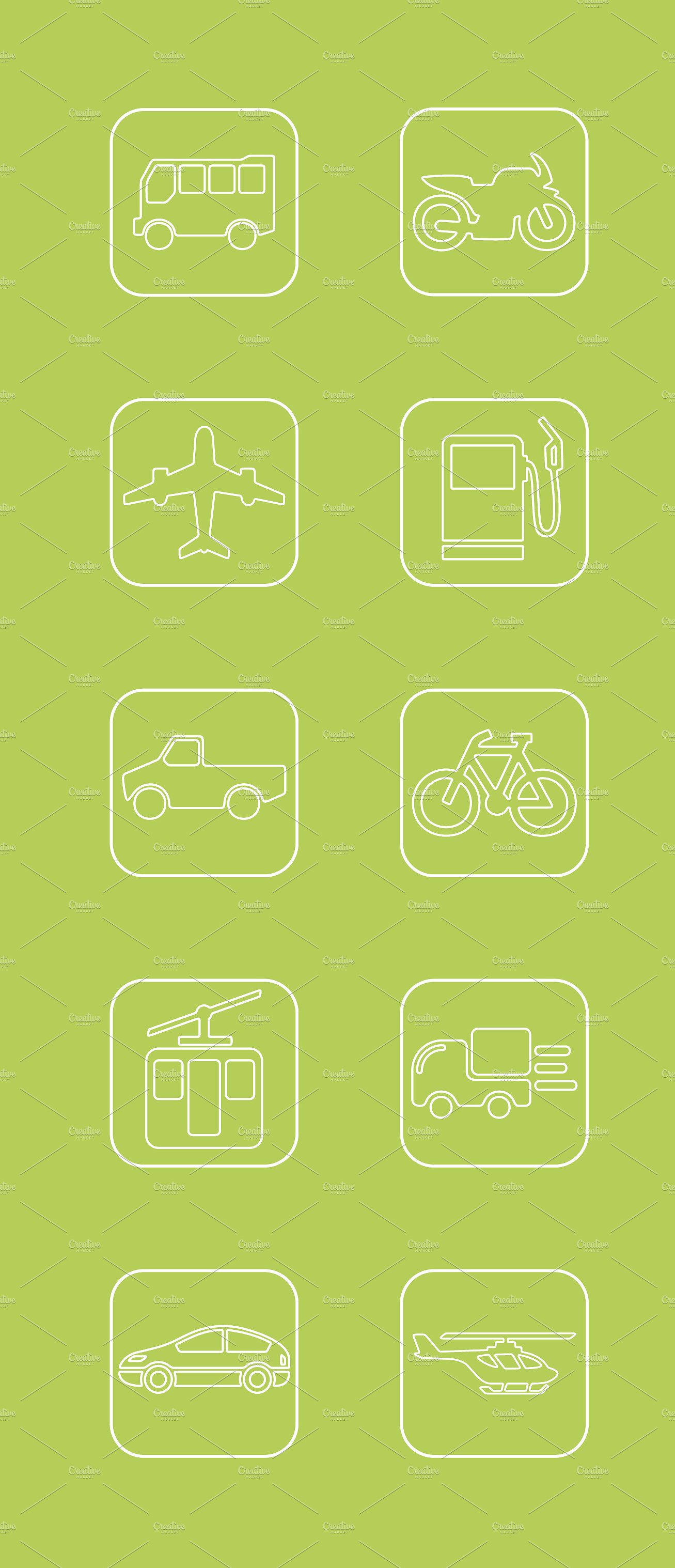 25 TRANSPORT simple icons