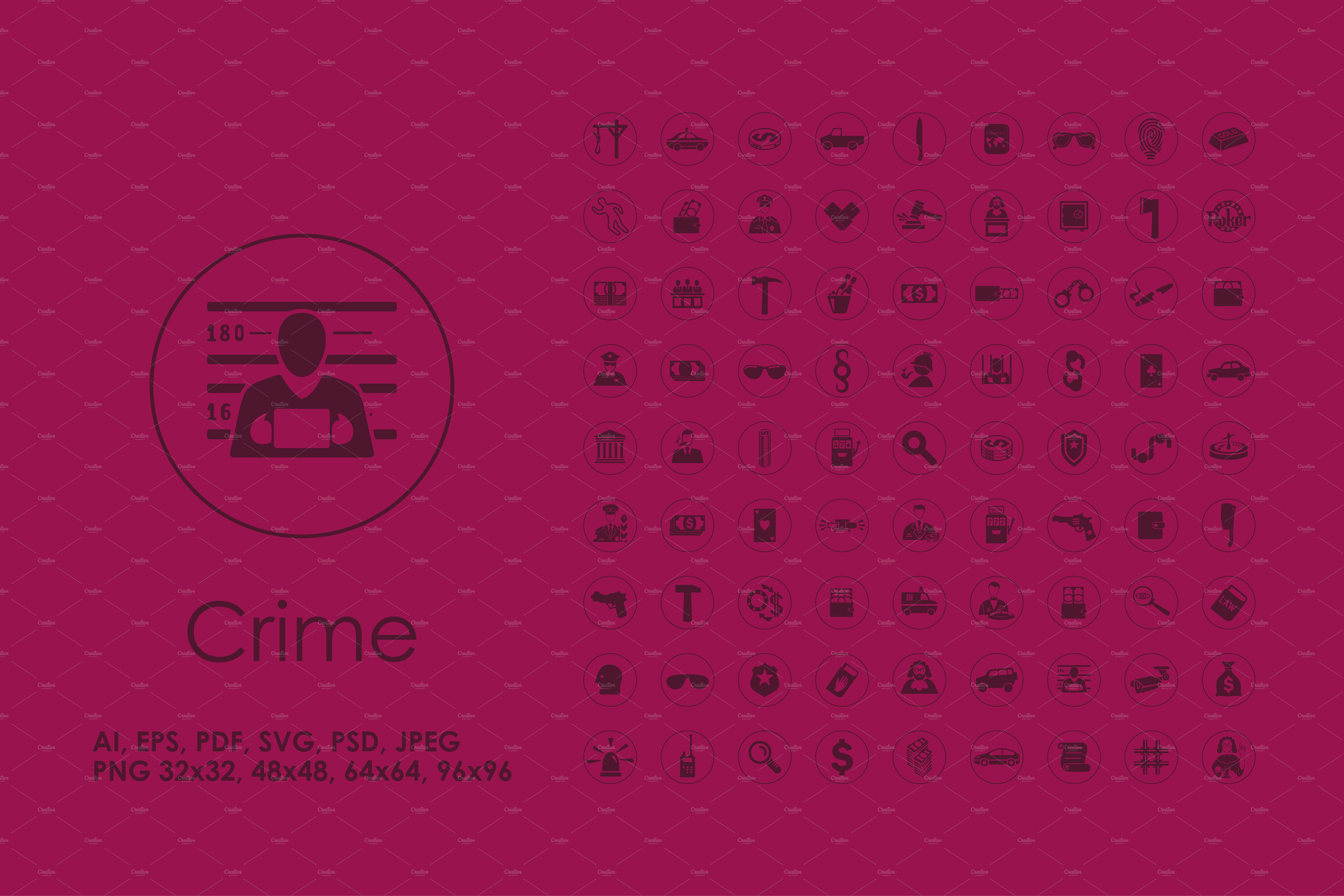 81 Crime simple icons