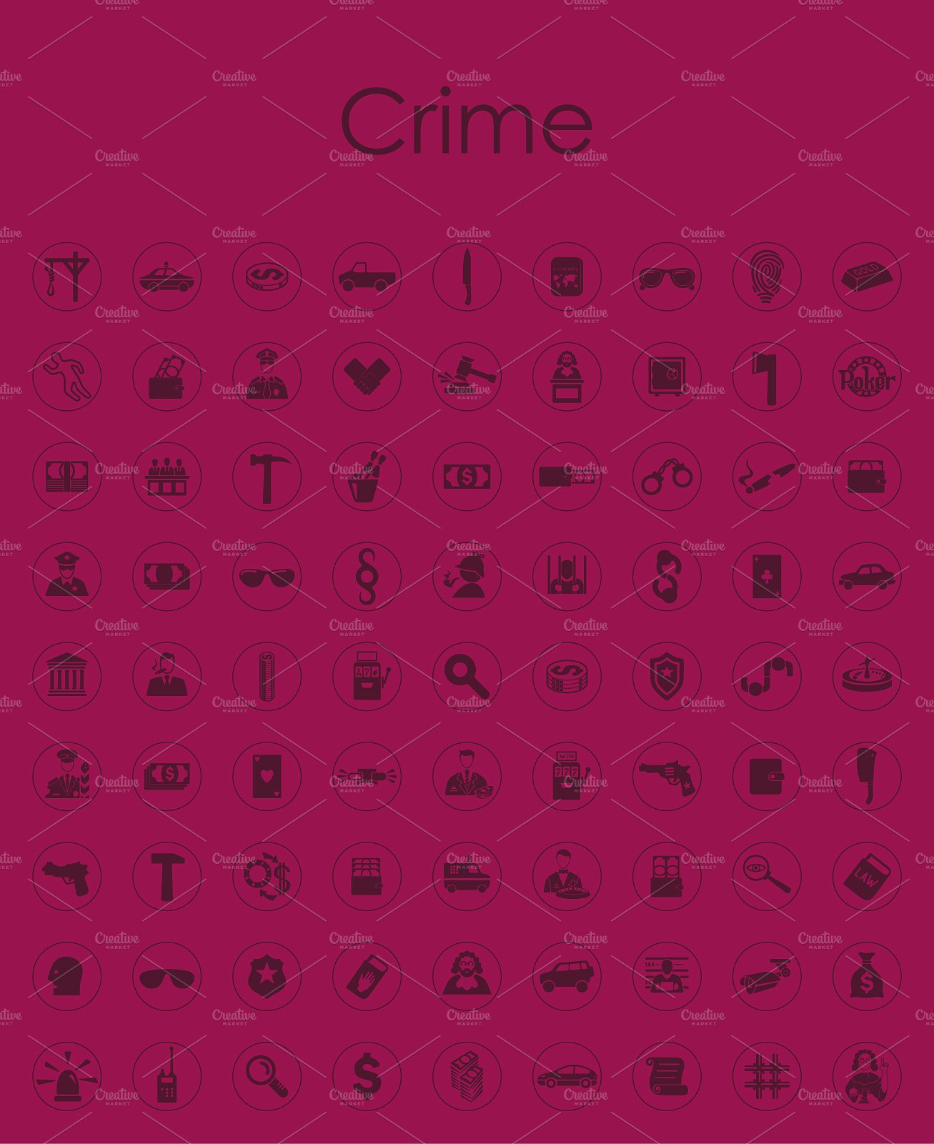 81 Crime simple icons