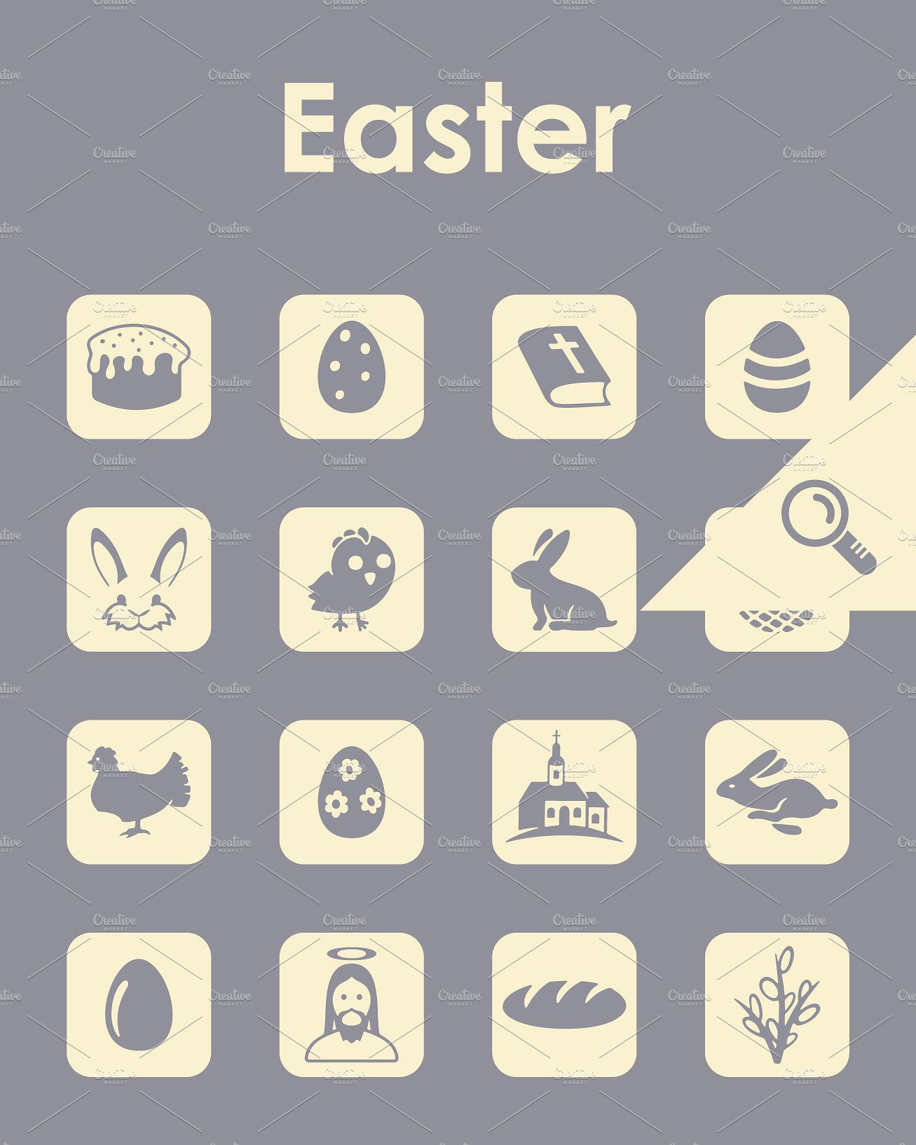 16 EASTER simple icons