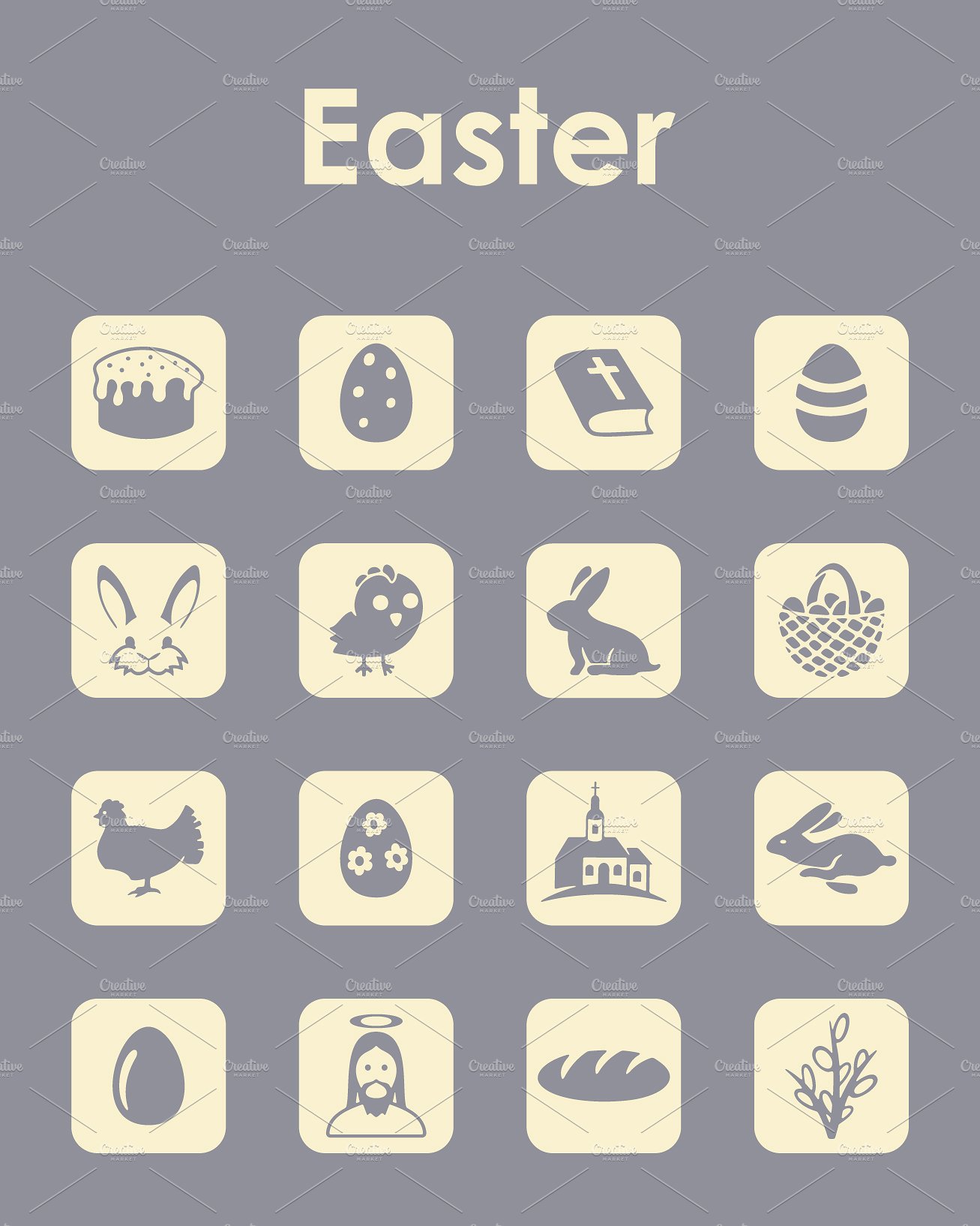 16 EASTER simple icons