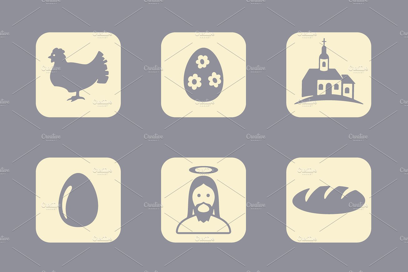 16 EASTER simple icons