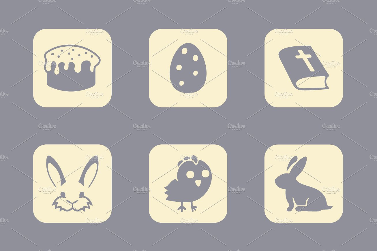 16 EASTER simple icons
