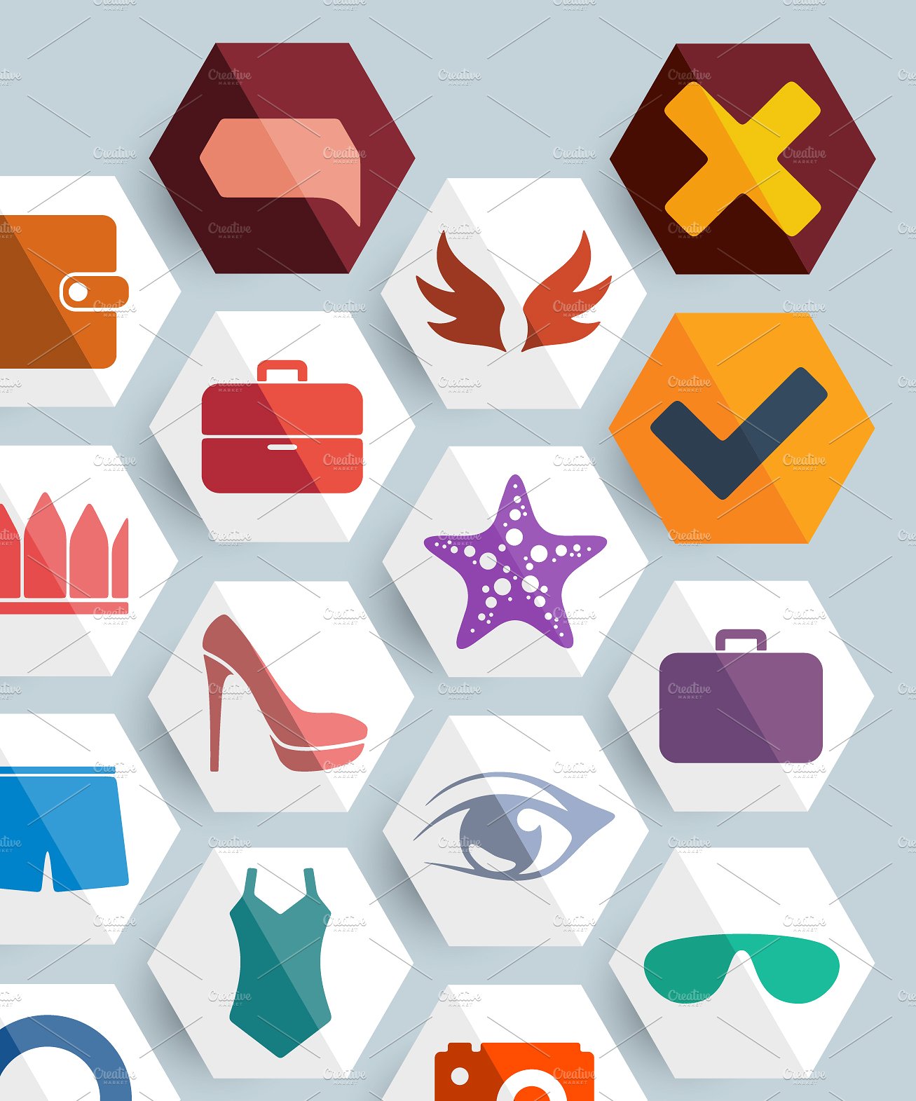 46 FASHION flat icons