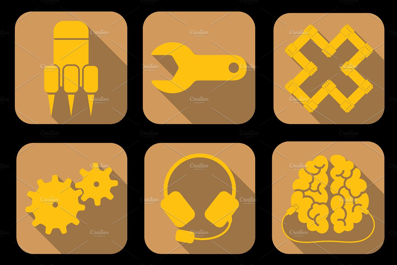 64 TECHNOLOGY flat icons