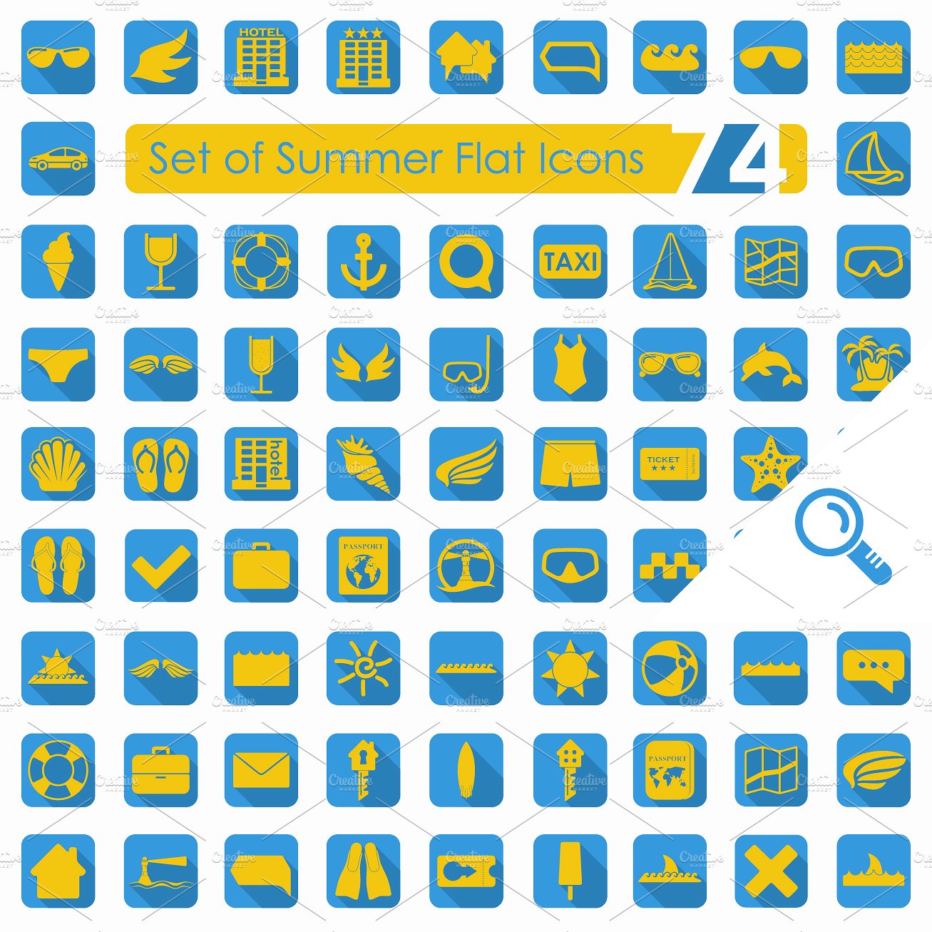 74 SUMMER flat icons