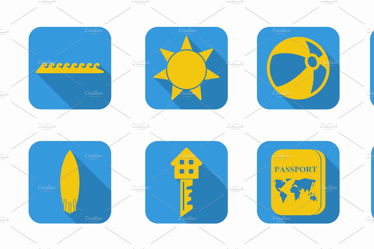 74 SUMMER flat icons