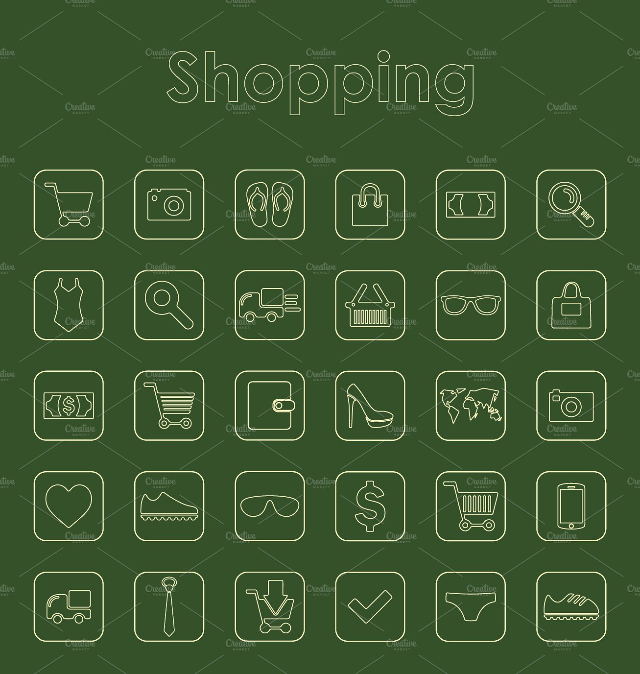 25 SHOPPING simple icons