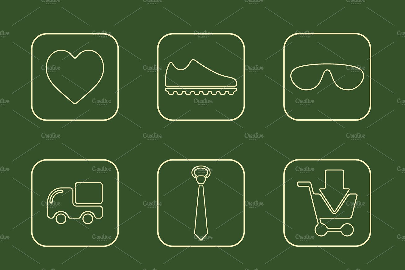 25 SHOPPING simple icons