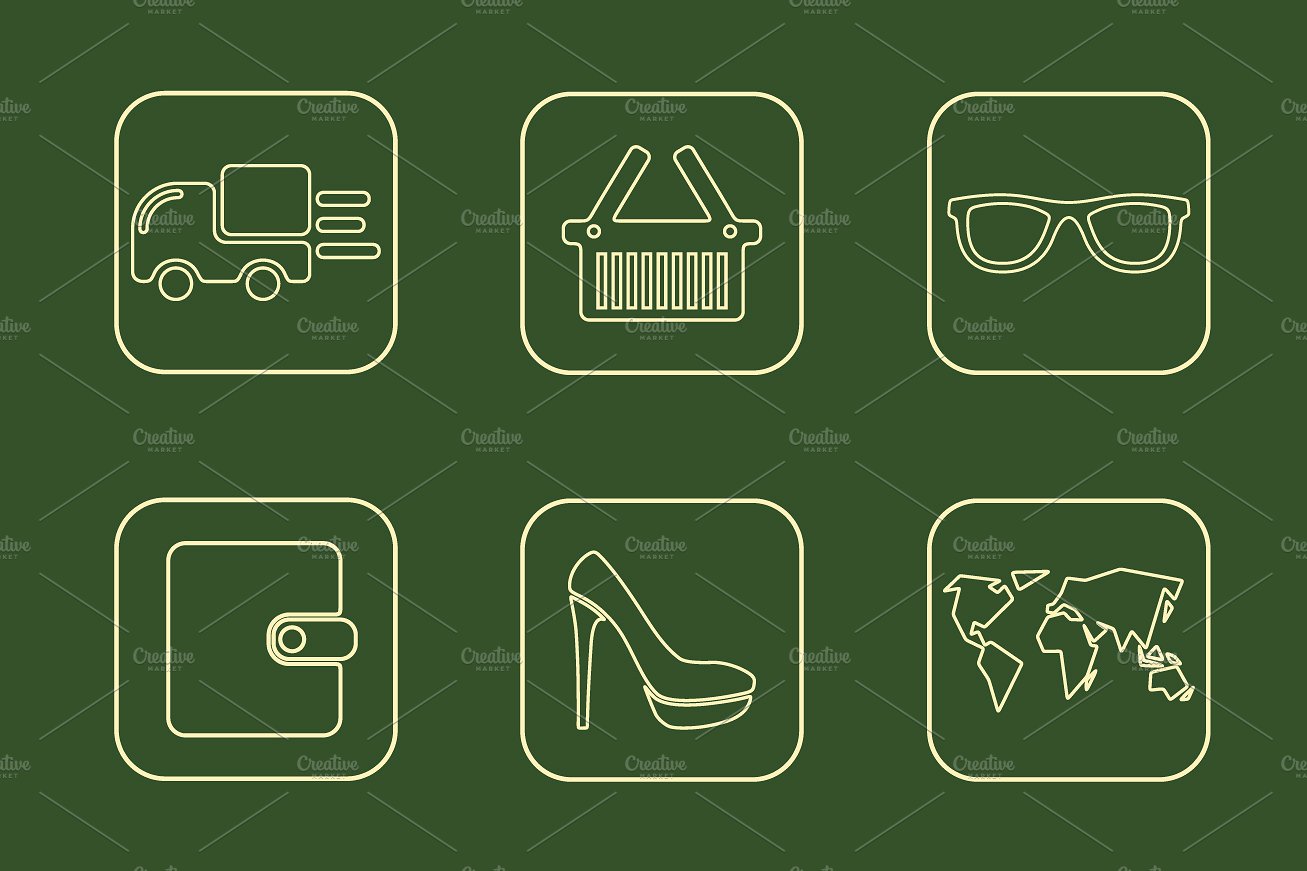 25 SHOPPING simple icons