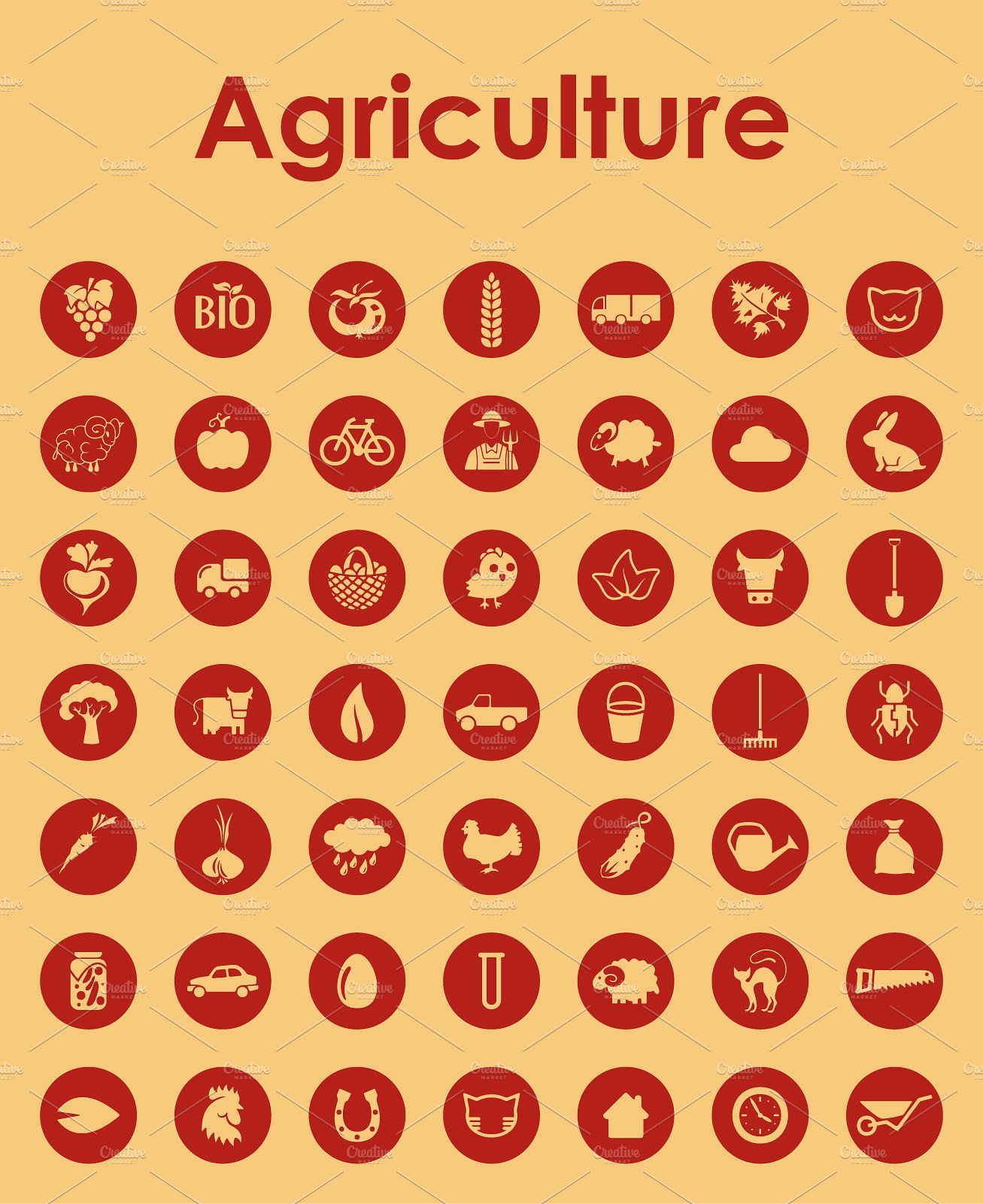 49 Agriculture simple icons