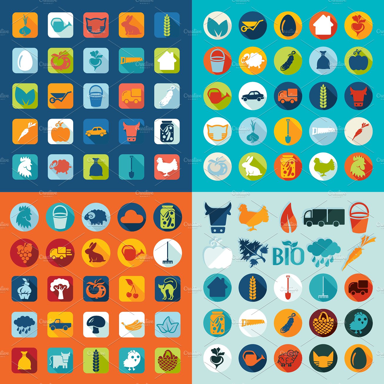 9 AGRICULTURE sets of icons