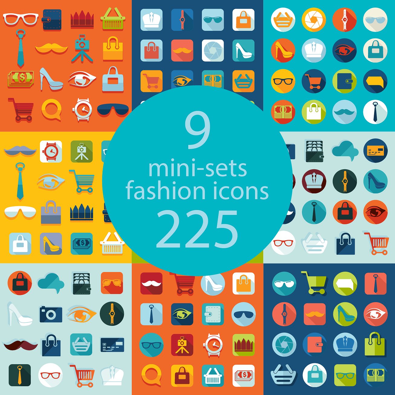 9 FASHION sets of icons