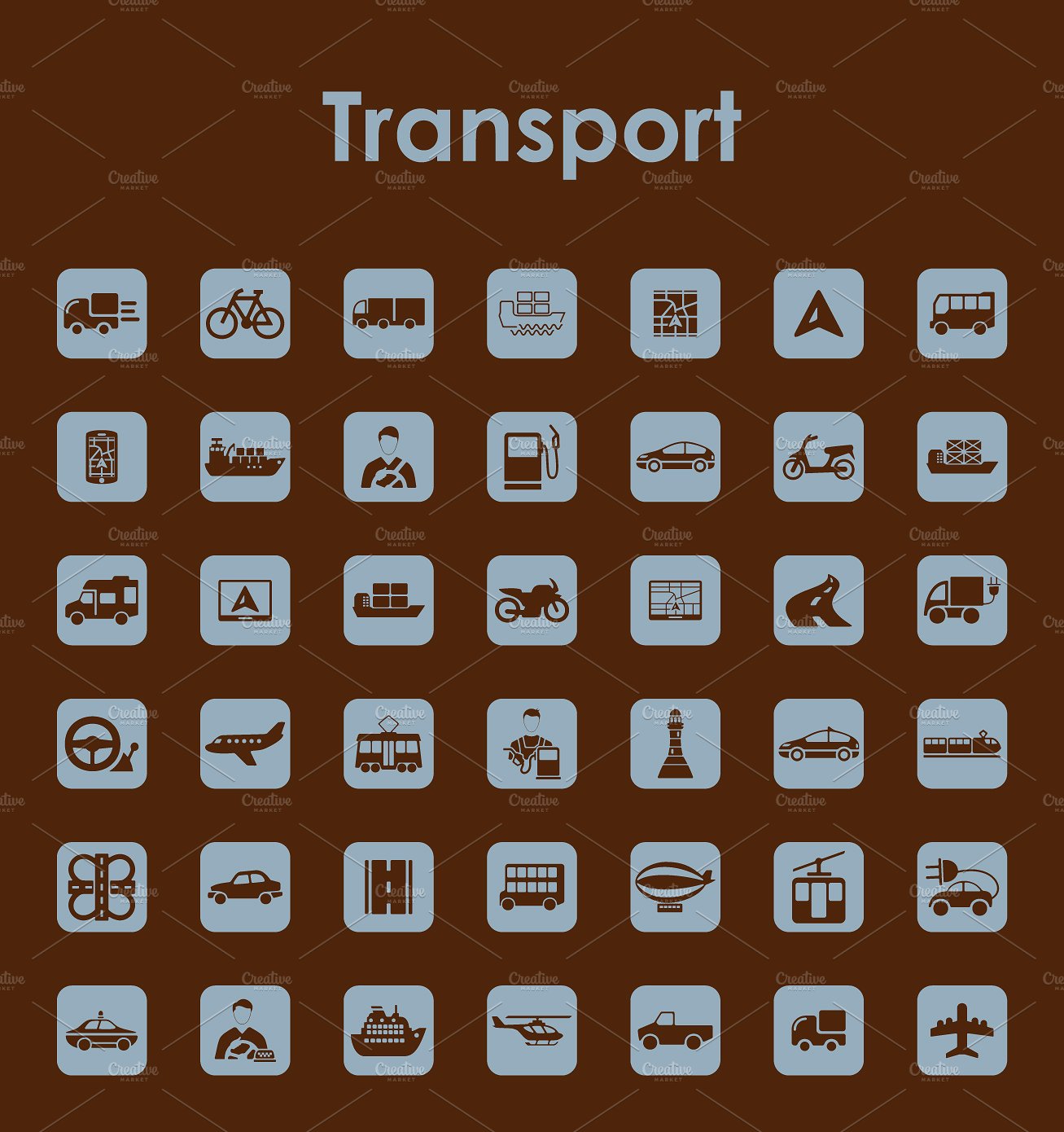 42 TRANSPORT simple icons