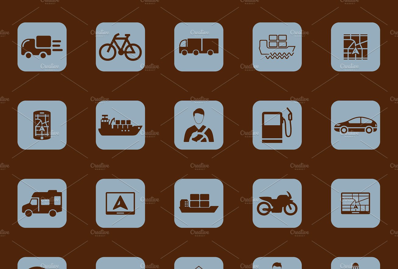 42 TRANSPORT simple icons