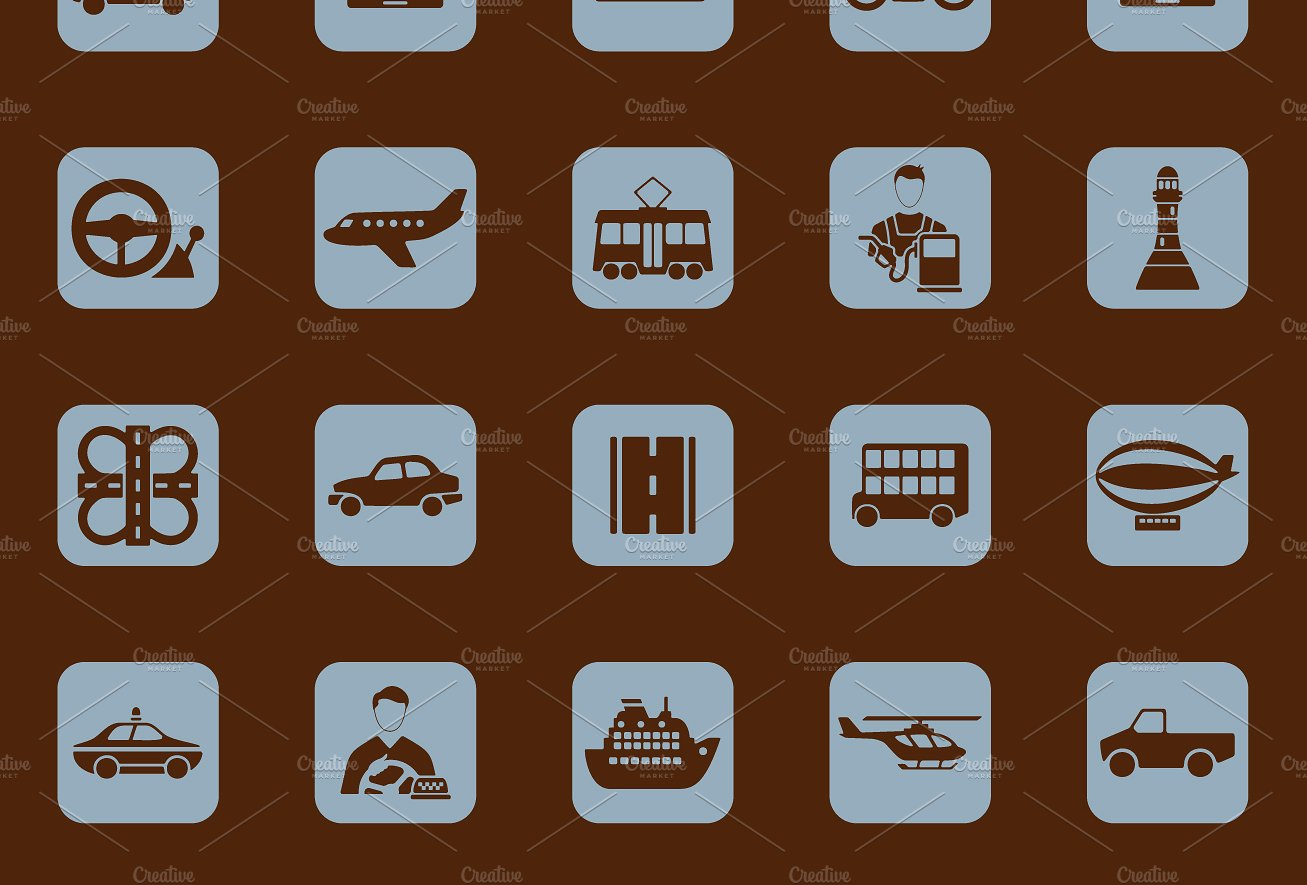 42 TRANSPORT simple icons