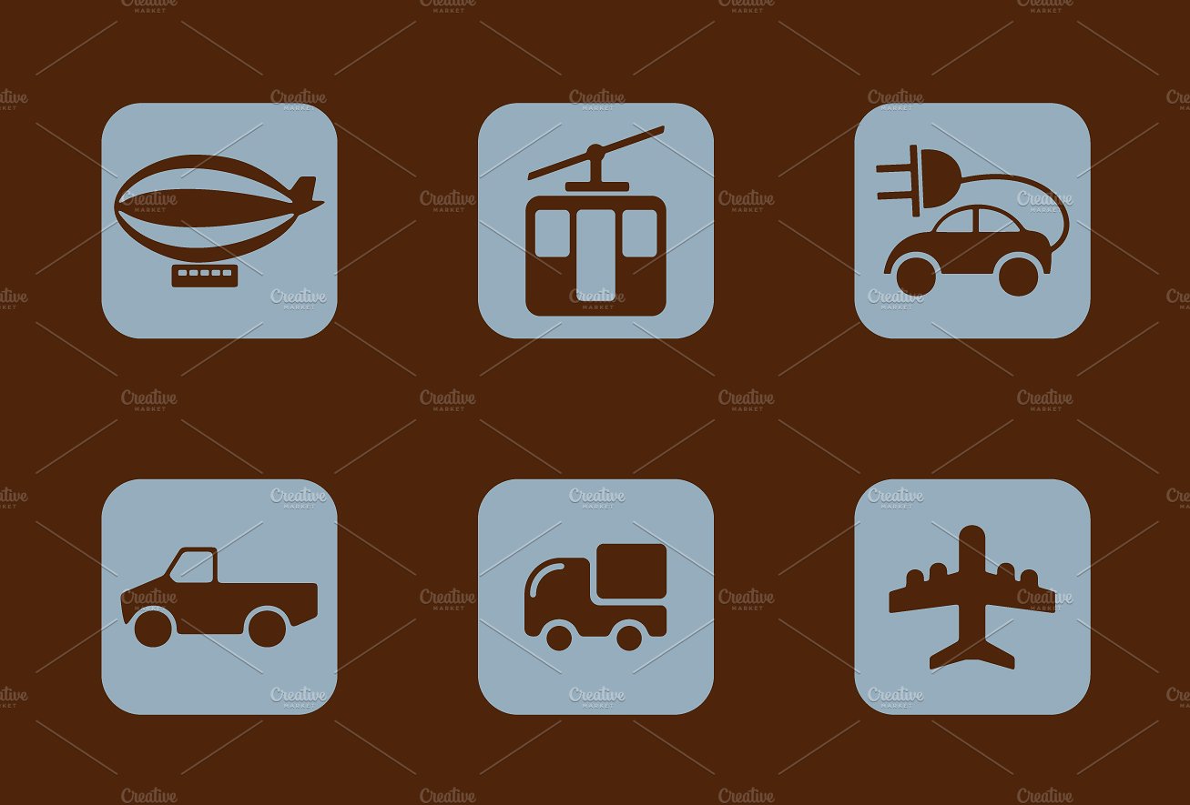 42 TRANSPORT simple icons