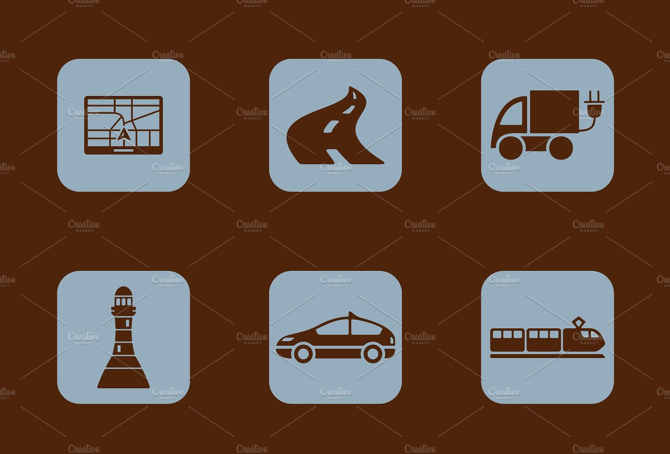 42 TRANSPORT simple icons