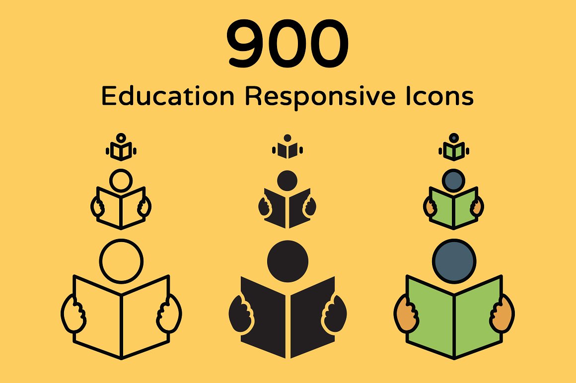 900 Education Responsive Icons