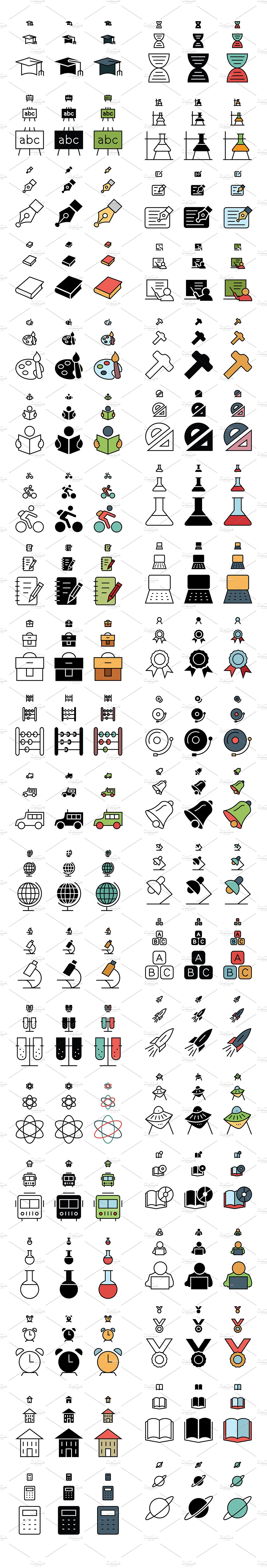 900 Education Responsive Icons