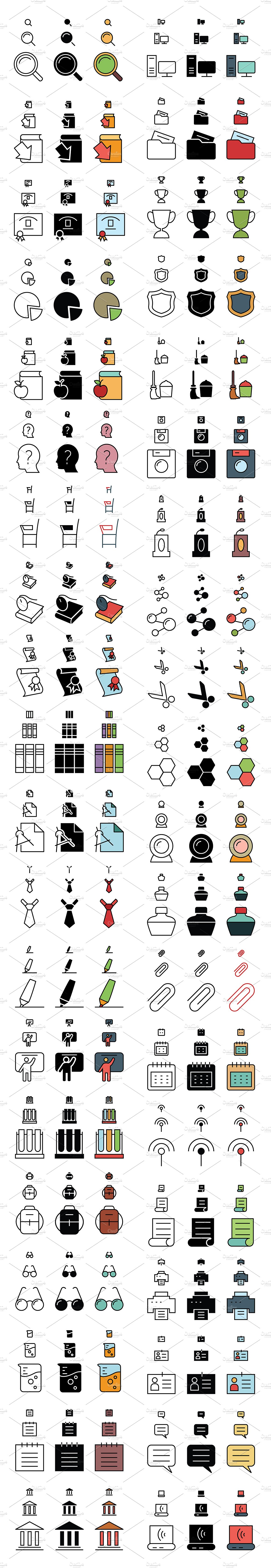 900 Education Responsive Icons