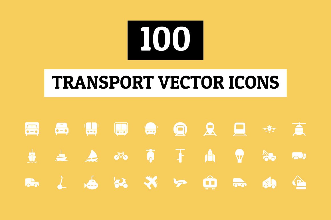 100 Transport Vector Icons