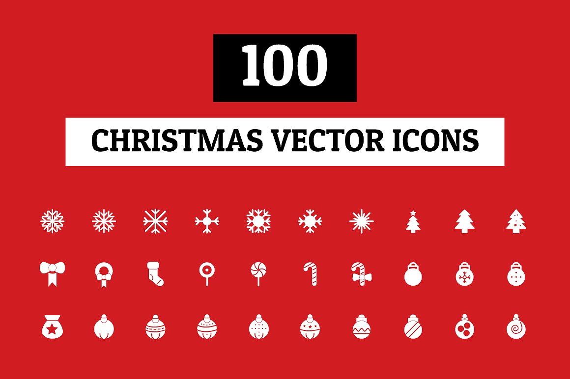 100 Christmas Vector Icons