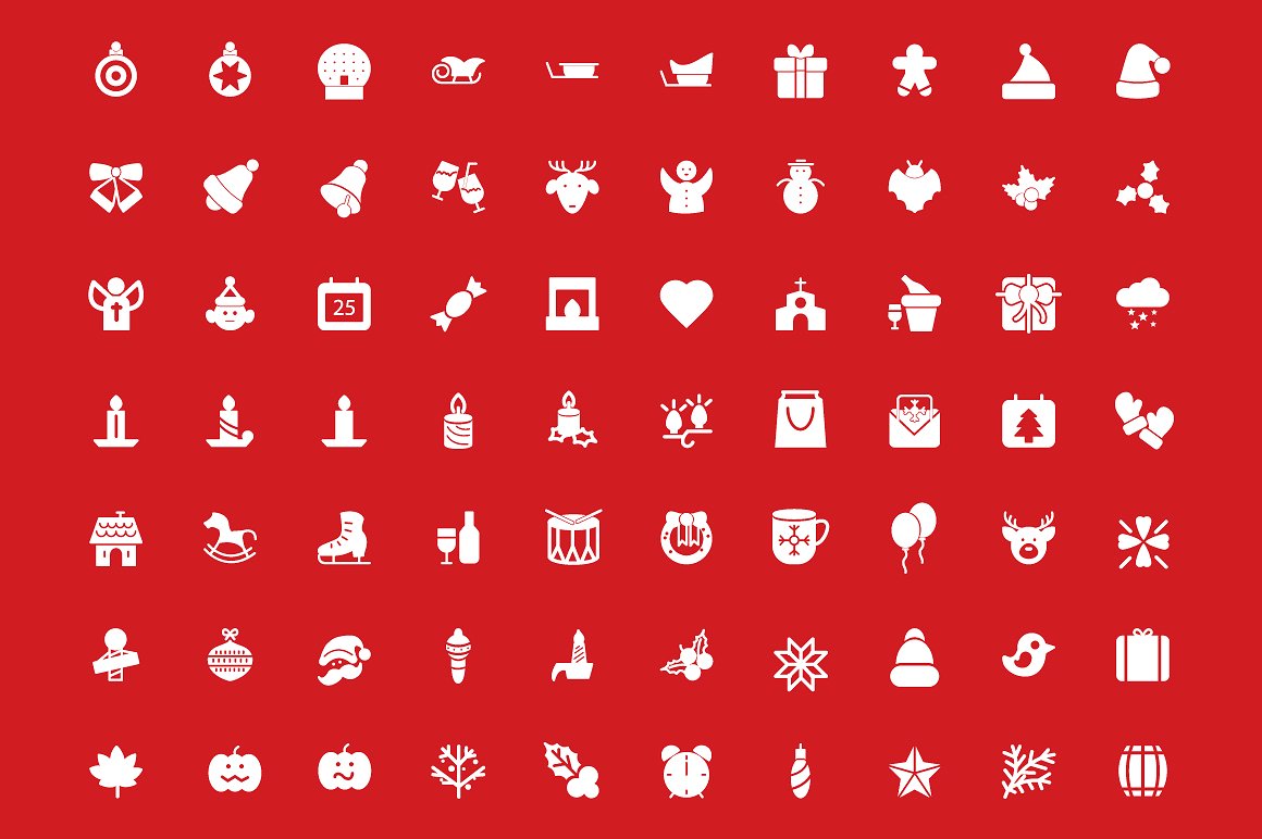 100 Christmas Vector Icons