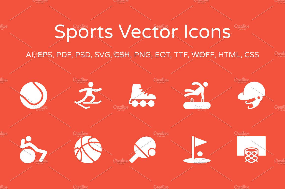 60 Sports Vector Icons Pack