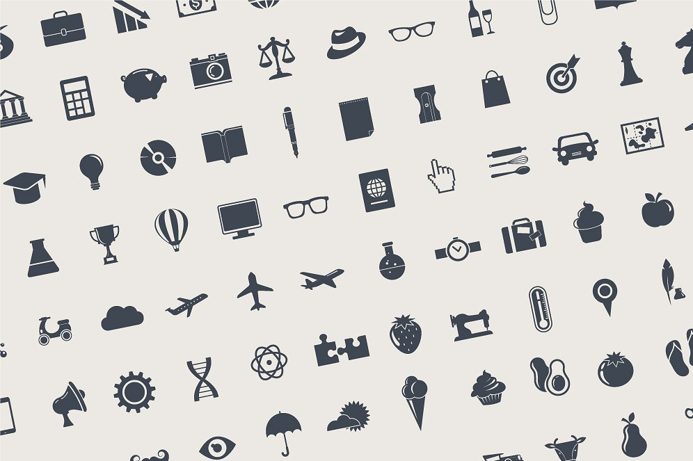 216 Flat vector icons bundle