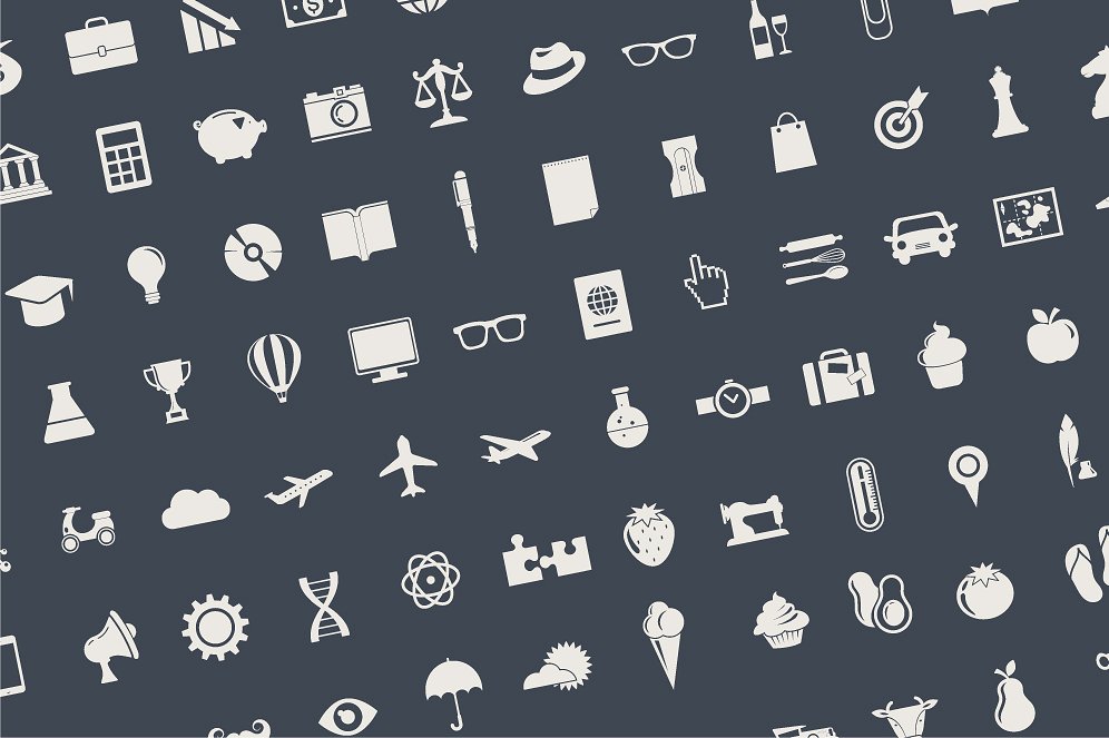 216 Flat vector icons bundle