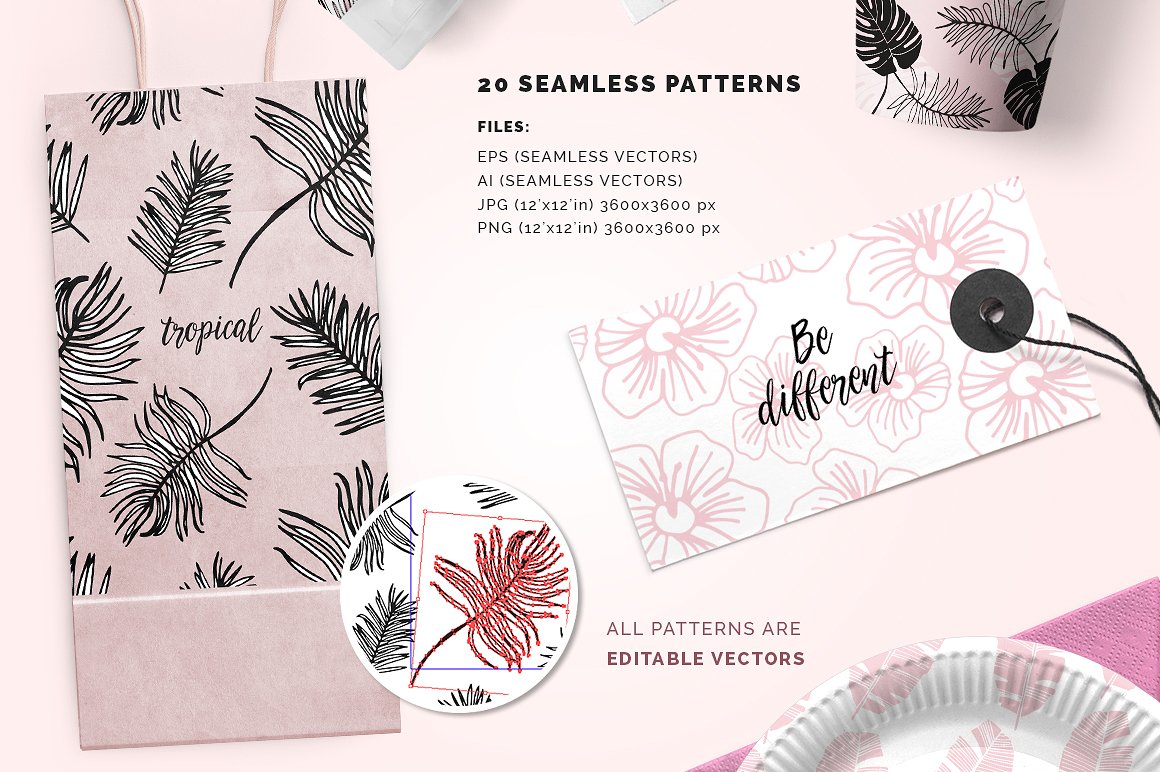 Tropical Foliage Vector Patter