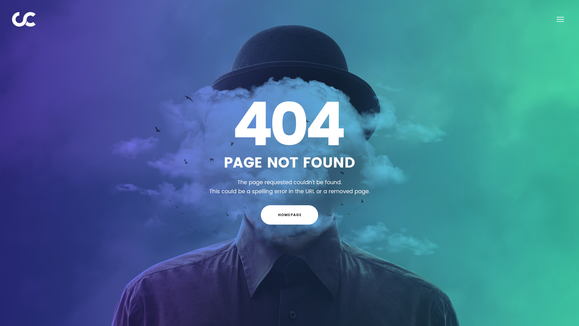 时尚潮流服装服饰设计师艺术网站404错误页面PSD网页模板C
